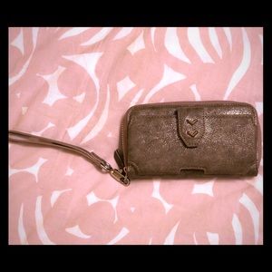 Stella & Dot Metallic Silver Phone Wallet